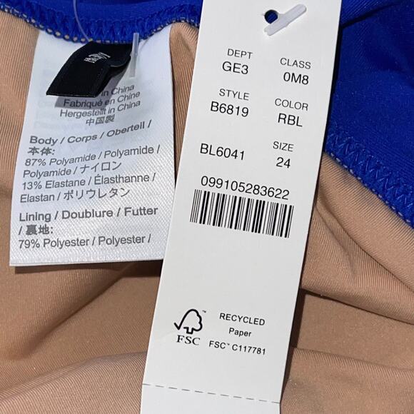 J.Crew Ruched Femme One Piece Swimsuit Regal Blue 24 NEW - Picture 12 of 13